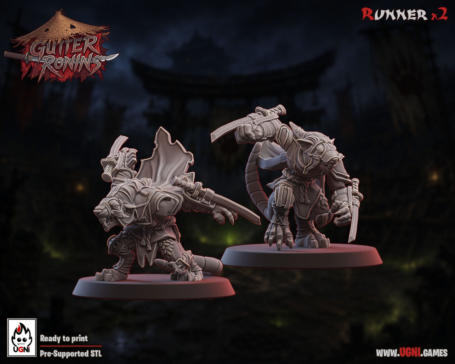 Gutter Ronin Team | Fantasy Football | Ugni | 8K 3D Resin Printed Miniature