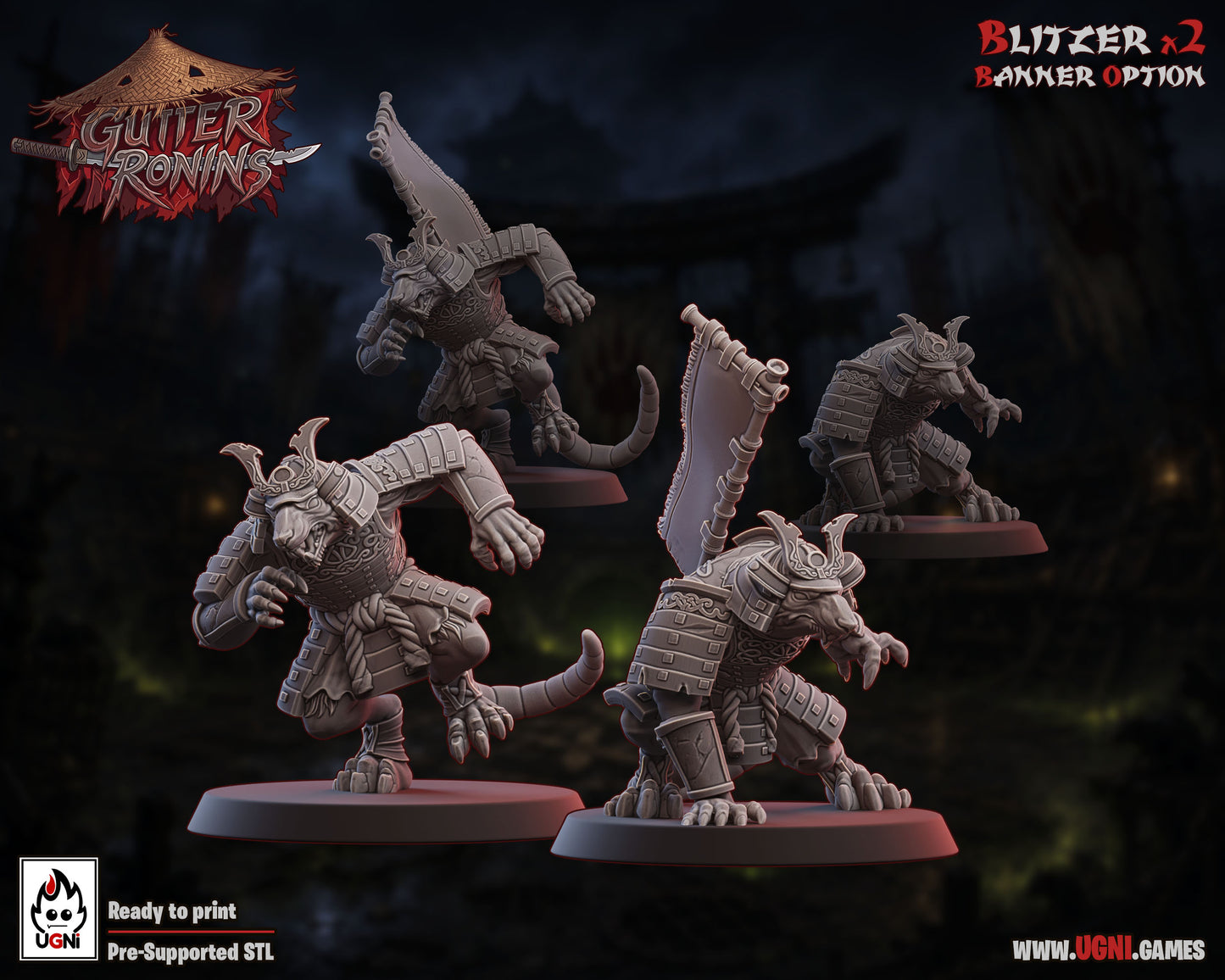 Gutter Ronin Team | Fantasy Football | Ugni | 8K 3D Resin Printed Miniature