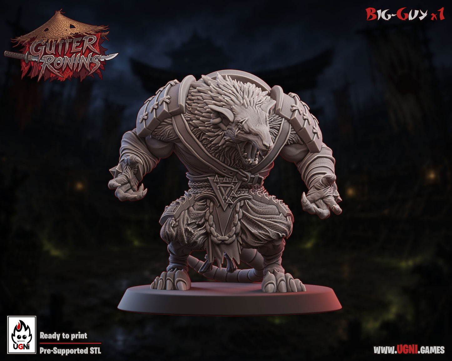 Gutter Ronin Team | Fantasy Football | Ugni | 8K 3D Resin Printed Miniature