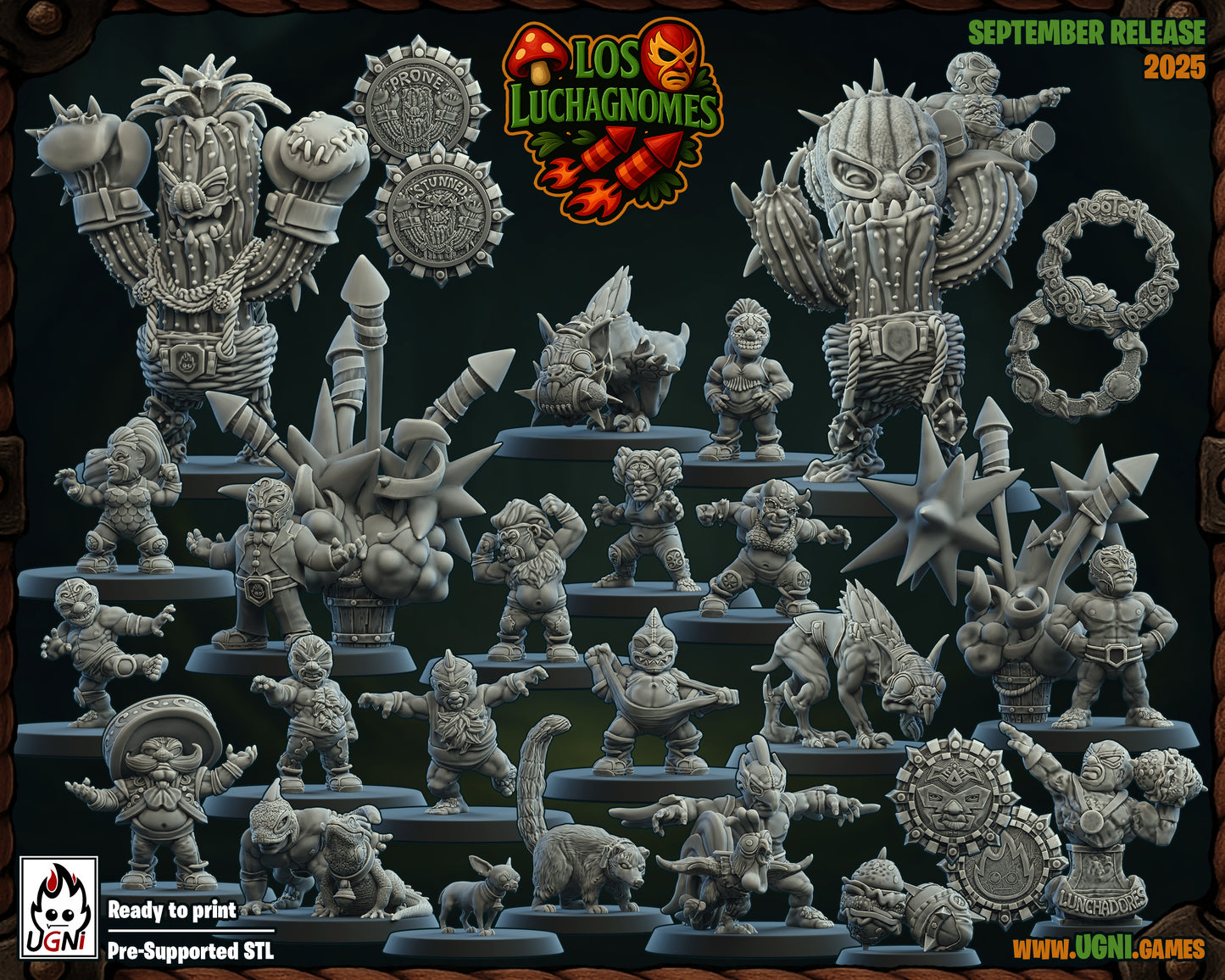 Luchagnome Team | Stunty Luchadores | Stunty | Fantasy Football | Ugni Miniatures | 12k Resin Quality