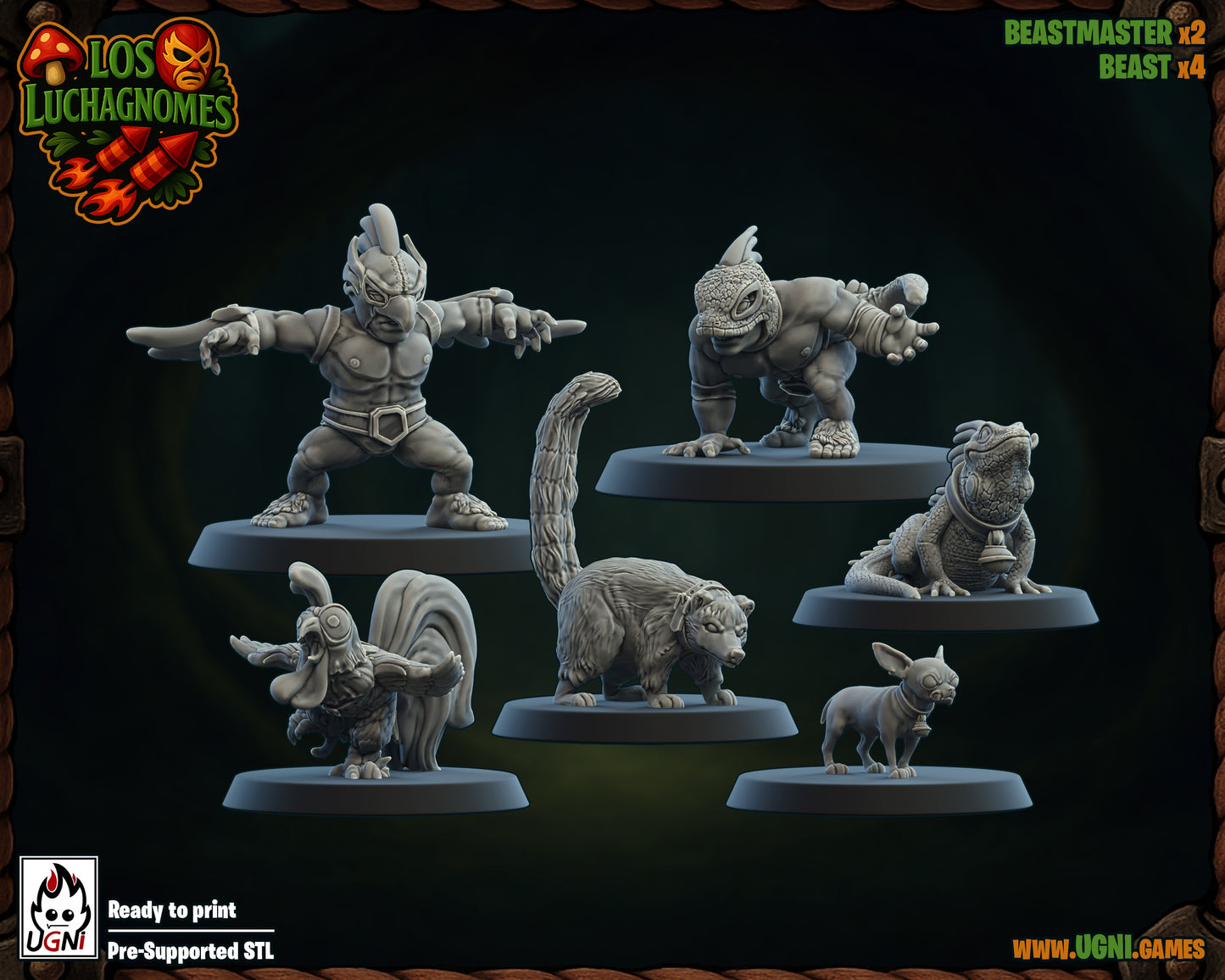 Luchagnome Team | Stunty Luchadores | Stunty | Fantasy Football | Ugni Miniatures | 12k Resin Quality