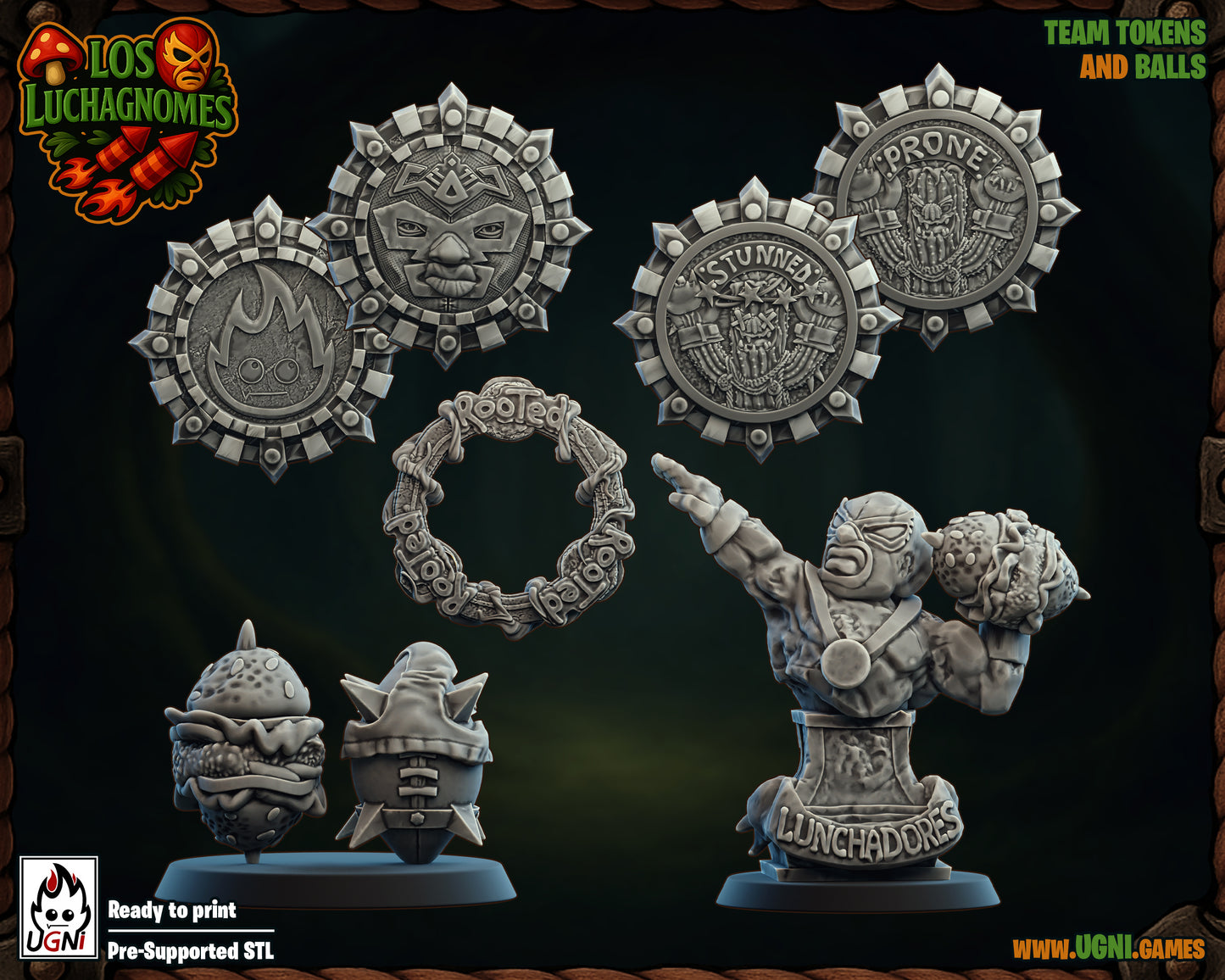 Luchagnome Team | Stunty Luchadores | Stunty | Fantasy Football | Ugni Miniatures | 12k Resin Quality