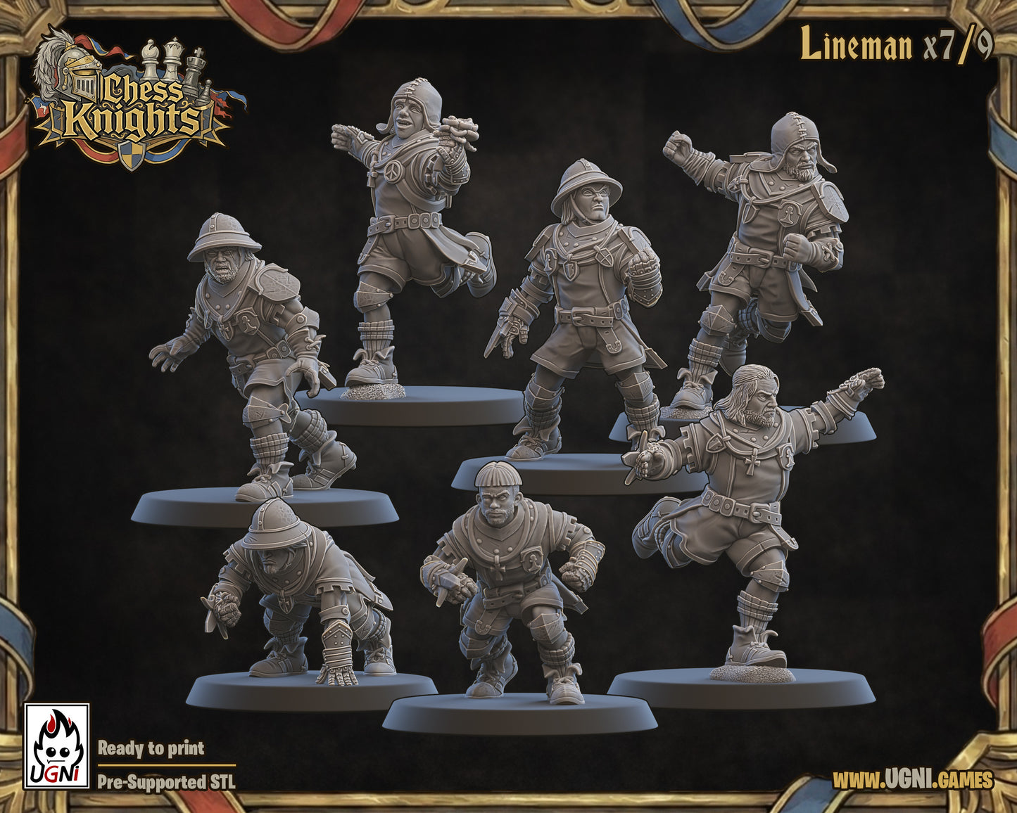 Chess Knights | Knightly Order Team | Fantasy Football | Ugni Miniatures