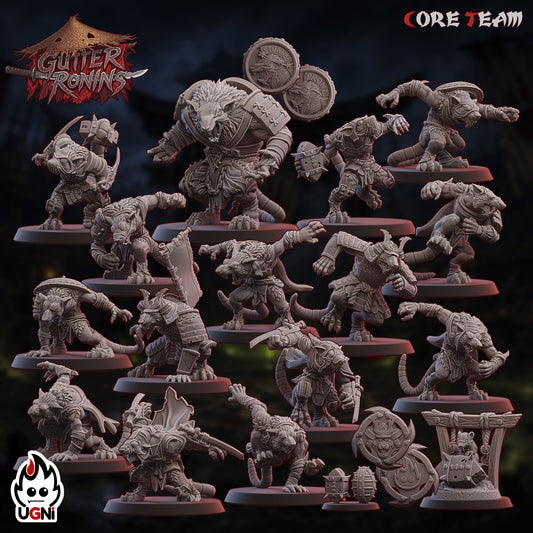 Gutter Ronin Team | Fantasy Football | Ugni | 8K 3D Resin Printed Miniature