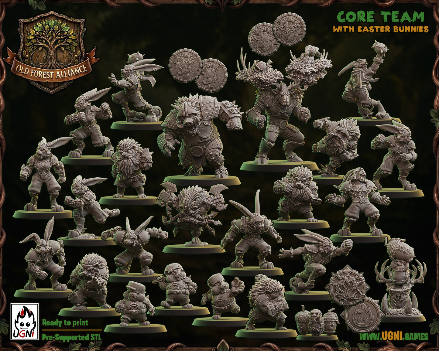 Old Forest Alliance Team | Fantasy Football | Ugni | Dungeons and Dragons | TTRPG | 8K 3D Resin Printed Miniature (Copy)