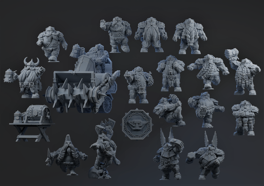 Dwarf Team | Fantasy Football | Bases Included | Brutefun Miniatures
