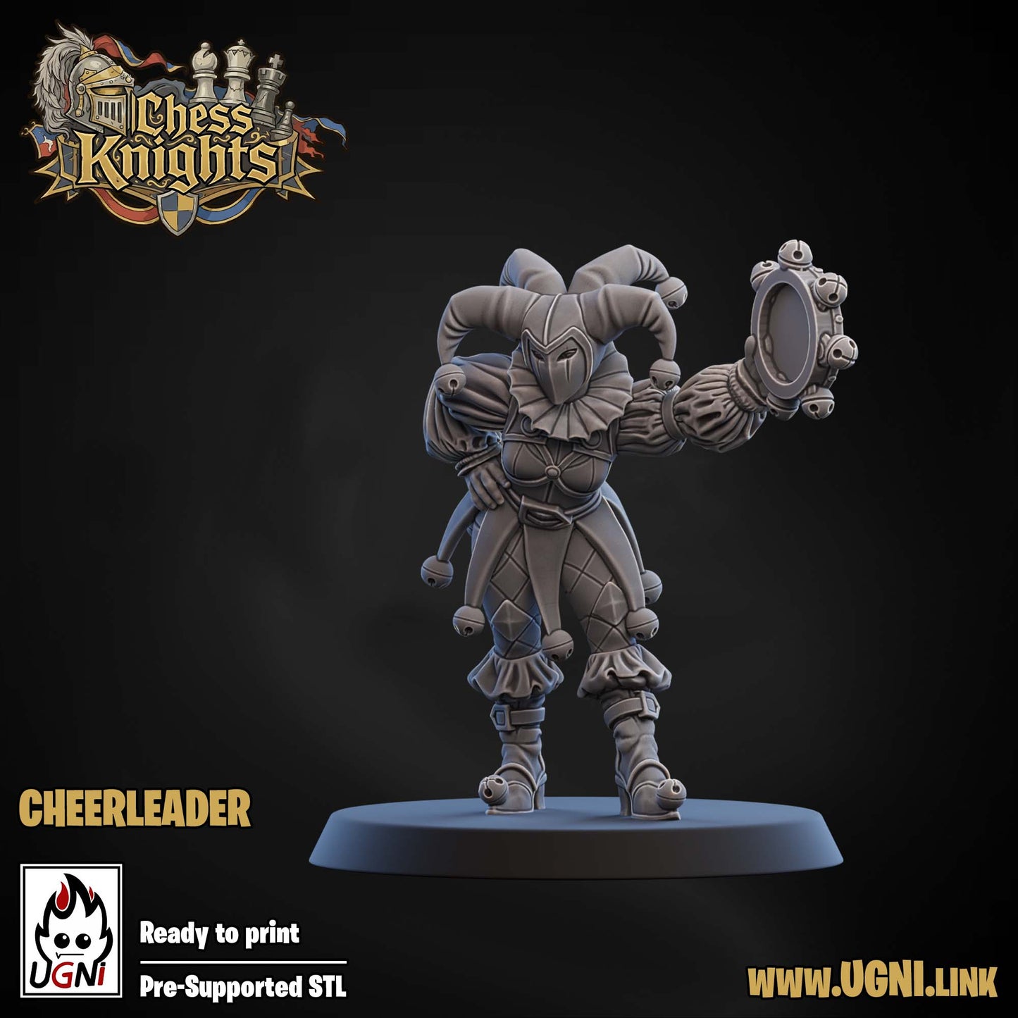 Cheerleaders (3) | Chess Knights | Fantasy Football | Ugni Miniatures
