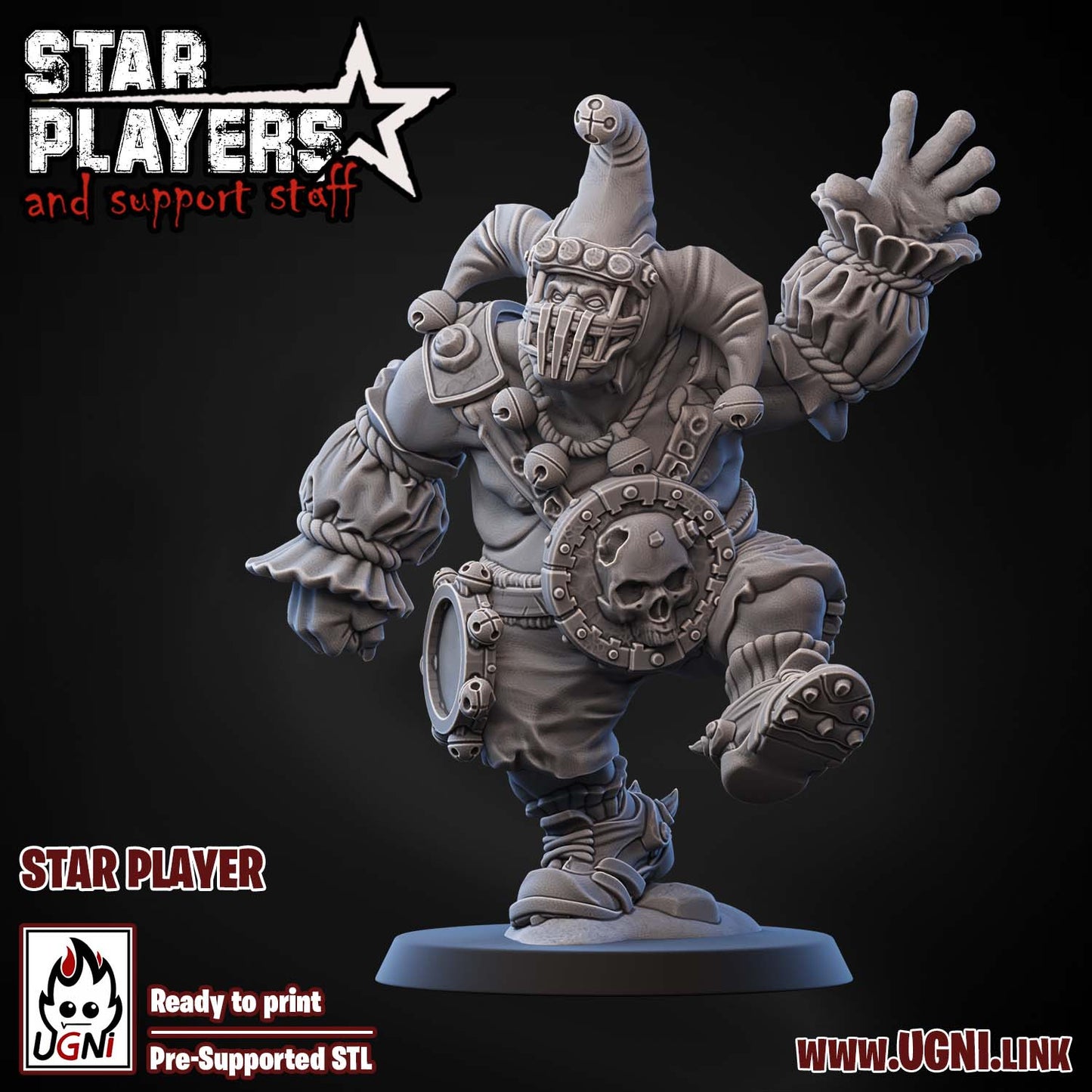 Ogre and Halfling Jester Duo  | Star Player Duo | Chess Knights | Fantasy Football | Ugni Miniatures (Copy)