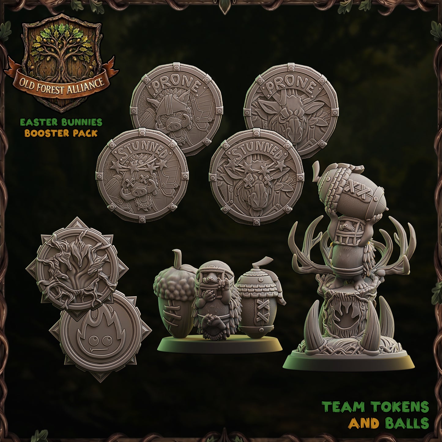 Old Forest Alliance Team | Fantasy Football | Ugni | Dungeons and Dragons | TTRPG | 8K 3D Resin Printed Miniature (Copy)
