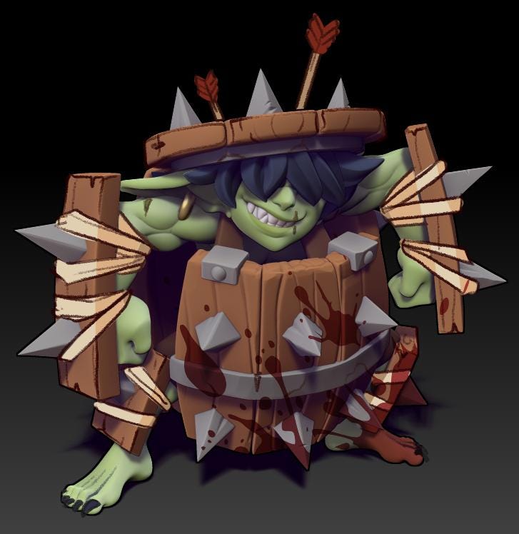 Barrell Goblin | Medium | 32mm | Twin Goddess Miniatures | Hold the Goblins | Goblin Encounter | Lost Mines of Phandelver