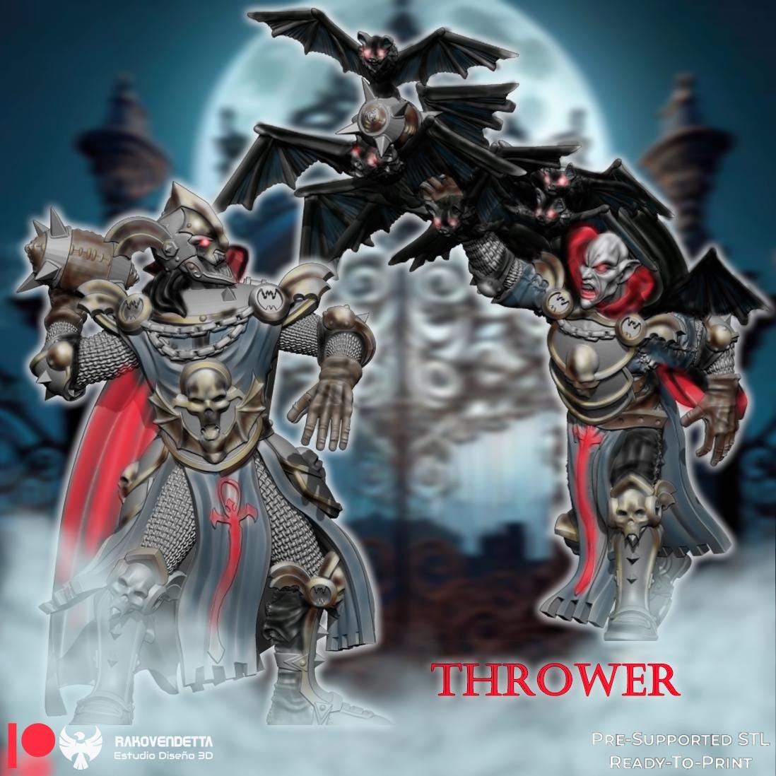 Vampire Team | Fantasy Football | Txarli Factory | 3D Printed Miniature | 8K Quality Resin | Bases Included | TTRPG