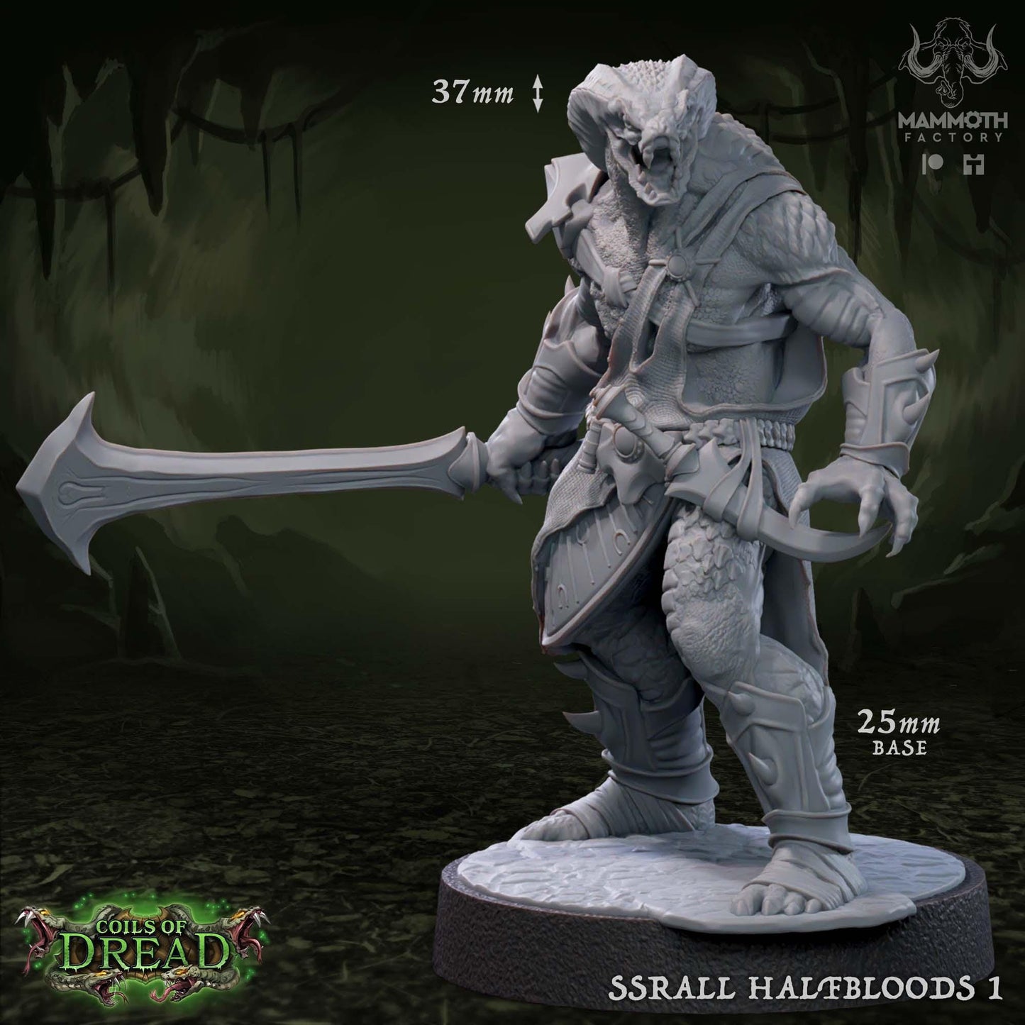 Ssrall Halfbloods | Yuan-Ti Abomination | Medium | 25mm Base | Dungeons and Dragons | 8k Resin Quality | Coils of Dread | Mammoth Factory