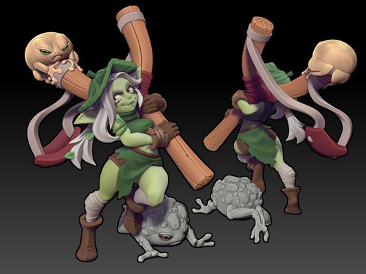Frog Launcher | Goblin Ranger | Medium | 32mm | Twin Goddess Miniatures | Hold the Goblins | Goblin Encounter | Lost Mines of Phandelver