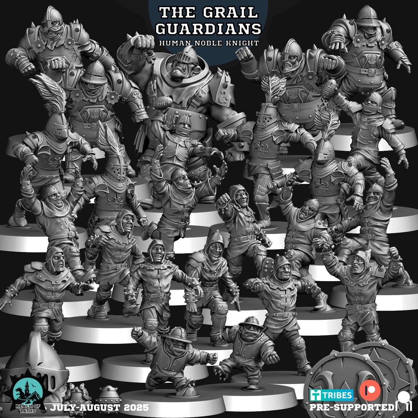 The Grail Guardians | Noble Team | Human Team | Fantasy Football | Realm of Paths | Dungeons and Dragons | Resin Printed Miniature