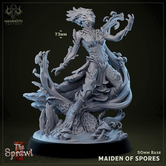 Maiden of Spores | Myconid Queen | Large | 50mm Base | Medium | Dungeons and Dragons | 8k Resin Quality | The Sprawl 2 | Mammoth Factory