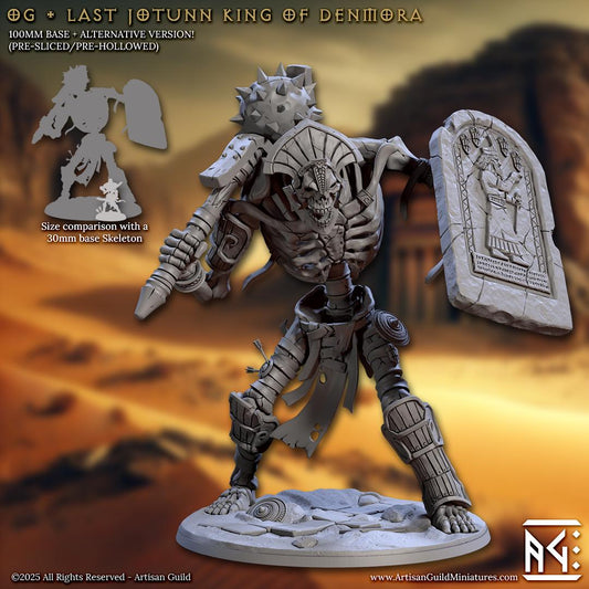 OG, Last Jotunn King | Giant Skeleton | 100mm Base | 32mm | Artisan Guild | Tombkeepers | Miniature | 3D Printed | 8K Quality