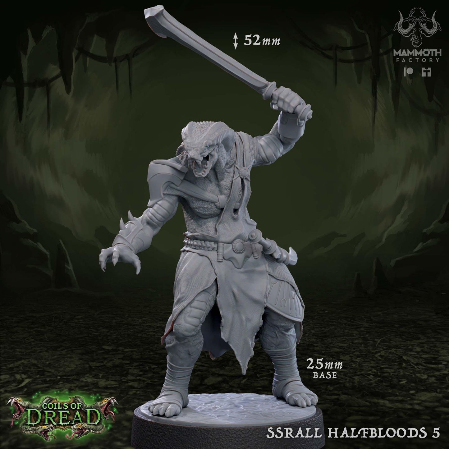 Ssrall Halfbloods | Yuan-Ti Abomination | Medium | 25mm Base | Dungeons and Dragons | 8k Resin Quality | Coils of Dread | Mammoth Factory