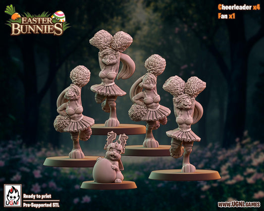Easter Bunnies | Support Staff | Cheerleaders | Fan | Fantasy Football | Ugni | Dungeons and Dragons | TTRPG | 8K Resin 3D Printed