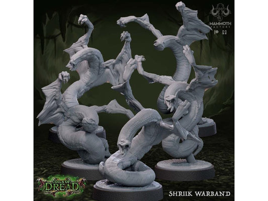 Shriik Warband | Flying Snakes | Medium | 25mm Base | Dungeons and Dragons | 8k Resin Quality | Coils of Dread | Mammoth Factory