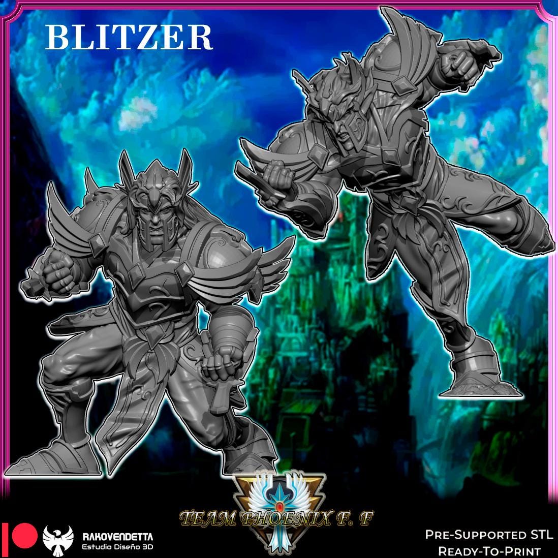 Phoenix Elves | Elf Team | Fantasy Football | Txarli Factory | 3D Printed Miniature | 8K Quality Resin | Bases Included | TTRPG