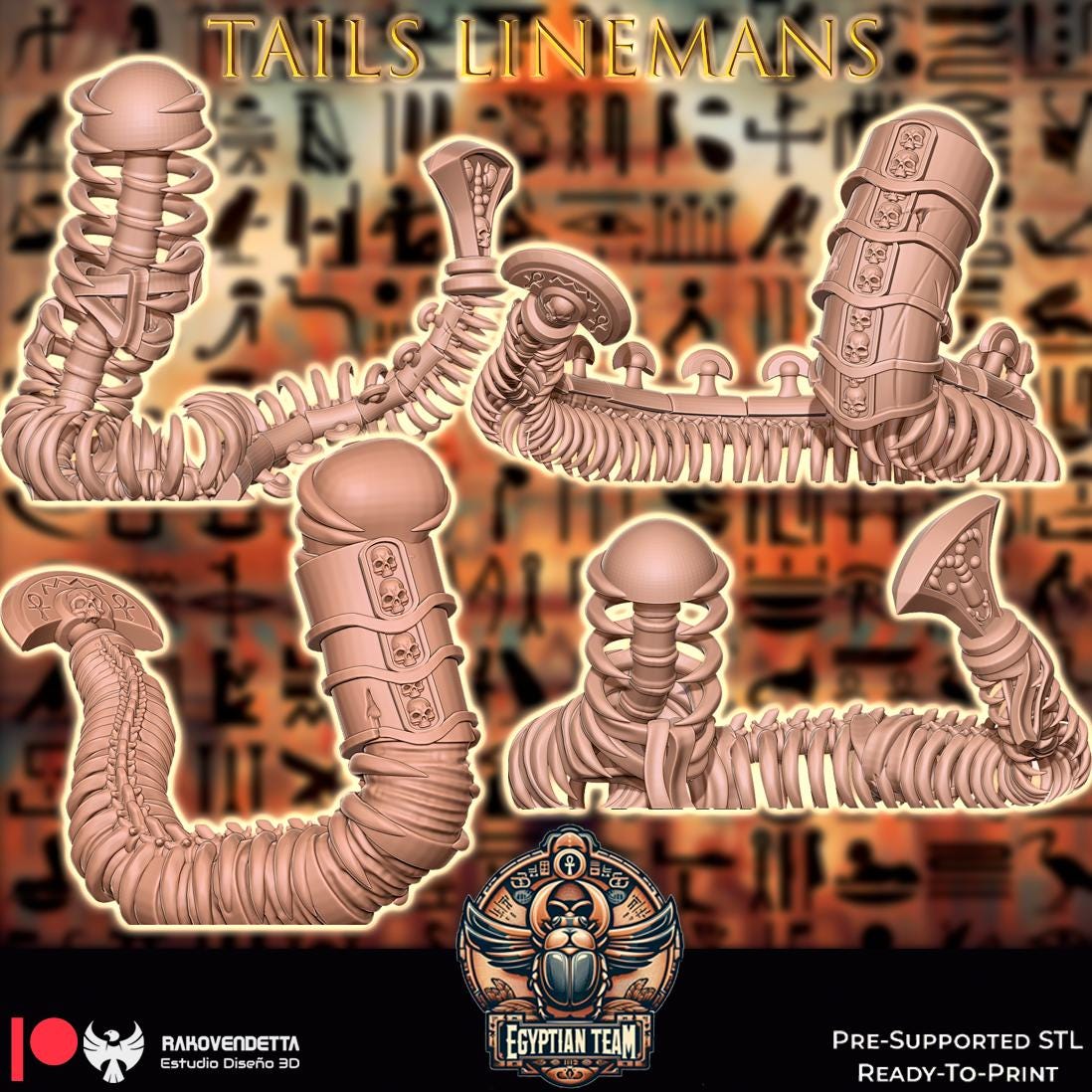 Egyptian Team| Pharoah Team | Fantasy Football | Txarli Factory | 3D Printed Miniature | 8K Quality Resin | Bases Included | TTRPG