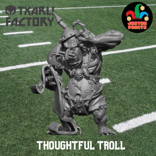Thoughtfull Troll | Big Guy | Star Player | Fantasy Football | Txarli Factory | 3D Printed Miniature | 8K Quality Resin | Base Included