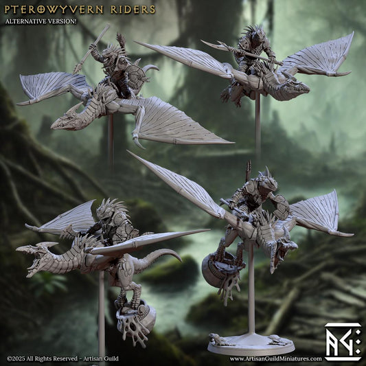 Pterowyvern Riders | Mounted Lizardmen | Medium | 30mm Base | Lizardmen of Falgor's Swamp | Artisan Guild | Dungeons and Dragons | TTRPG