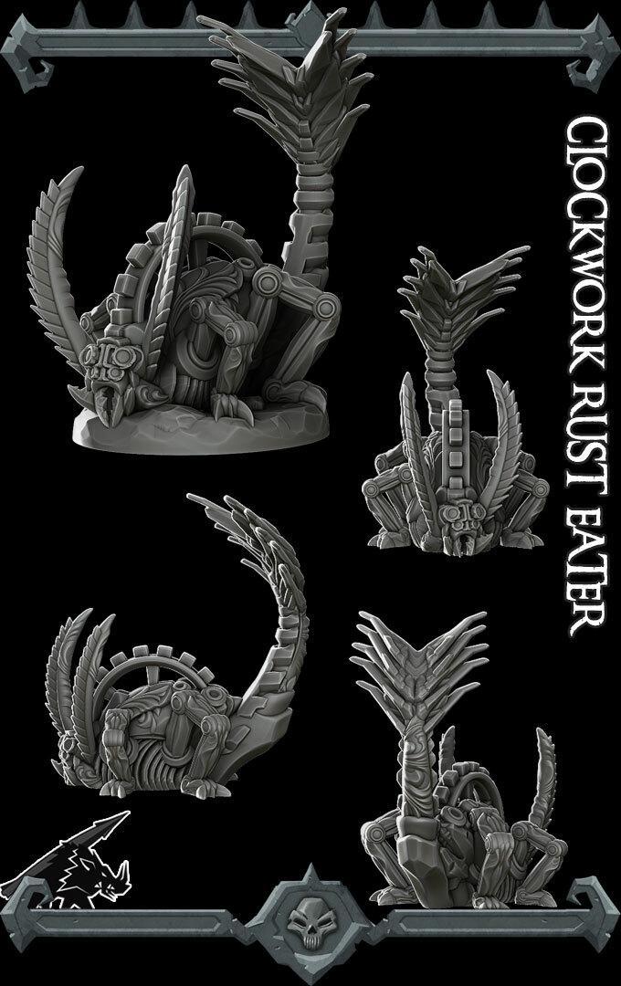 Clockwork Rust Eater | 30mm Base | Rocket Pig Miniatures | Dungeons and Dragons | TTRPG | 8k Quality 3D Printed Miniature | Steampunk