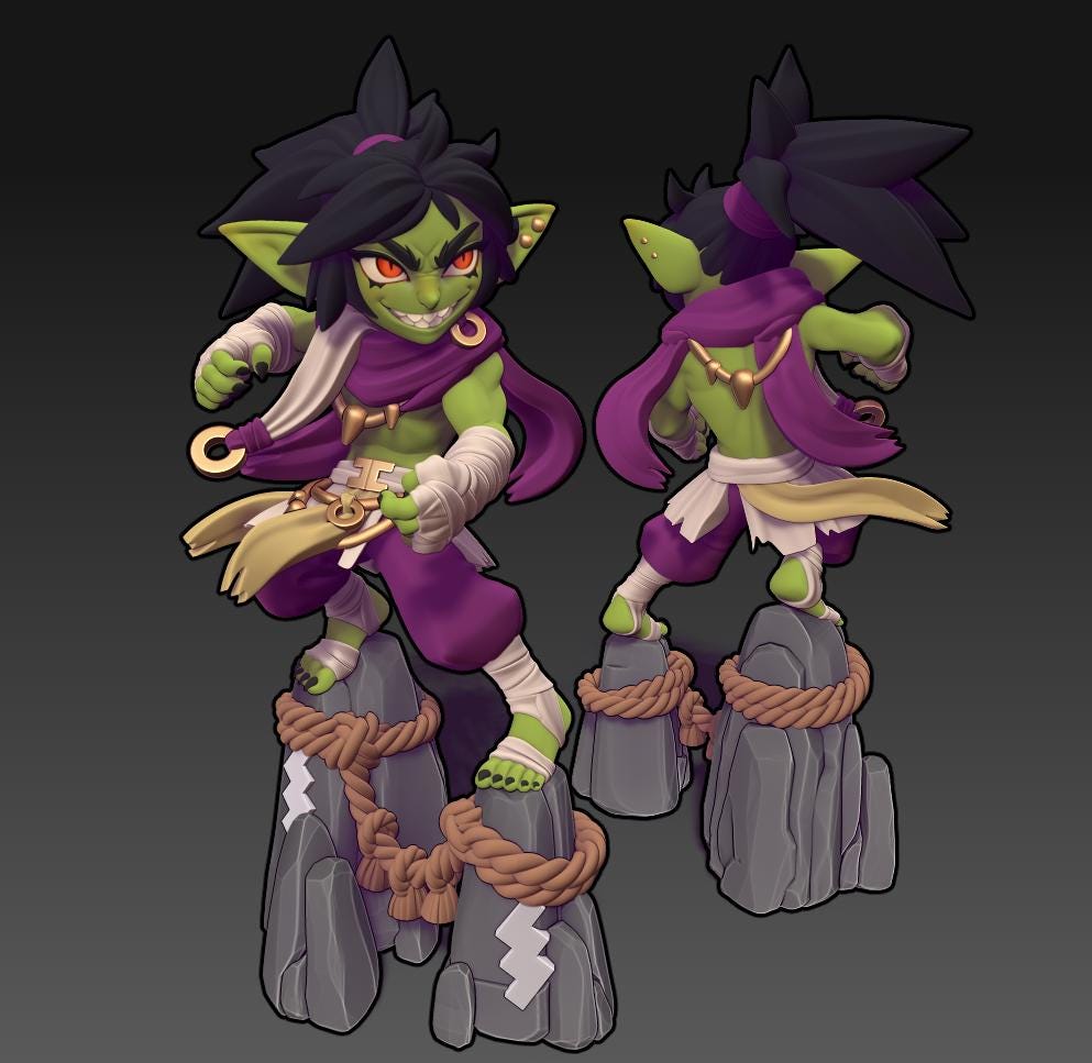 Saru | Goblin Monk | Medium | Dungeons and Dragons | Pathfinder | Adventurer | Twin Goddess Miniatures | 3D Resin Printed | 8K Quality