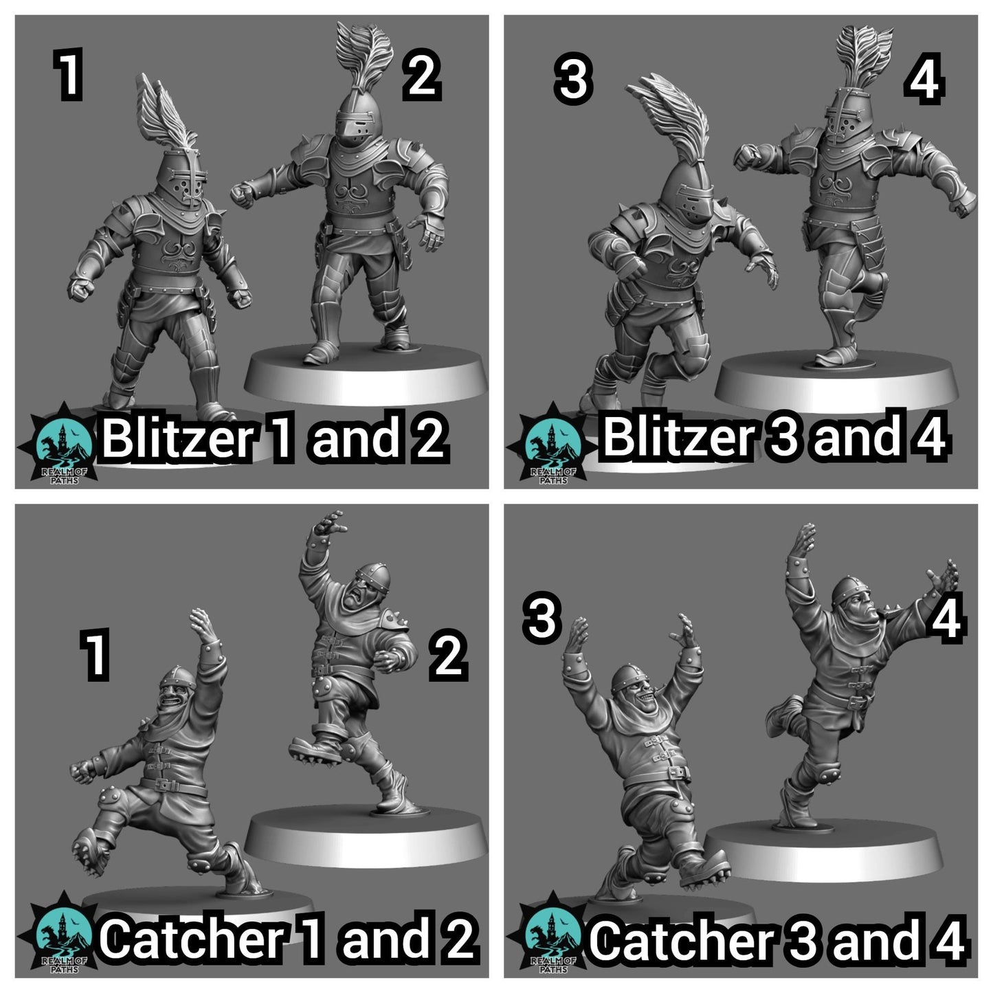 The Grail Guardians | Noble Team | Human Team | Fantasy Football | Realm of Paths | Dungeons and Dragons | Resin Printed Miniature
