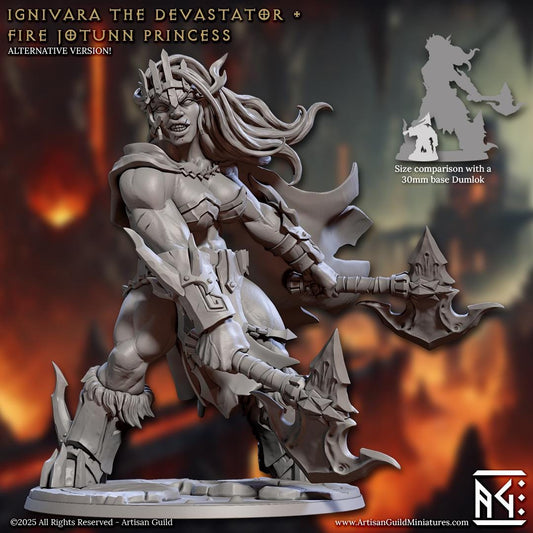 Ignivara the Devastator | 100mm Base | Fire Giant | Magmaforged Dulok | Artisan Guild | Dungeons and Dragons | Chaos Dwarves