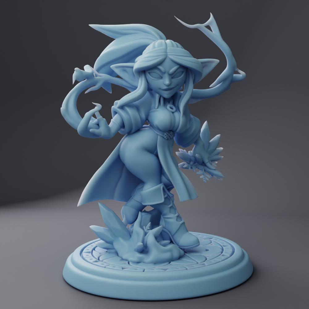 Gob | Frostfire Mage | Goblin Mage | 32mm and 75mm | Medium |  Dungeons and Dragons | TTRPG | Twin Goddess Miniatures | 8K Quality