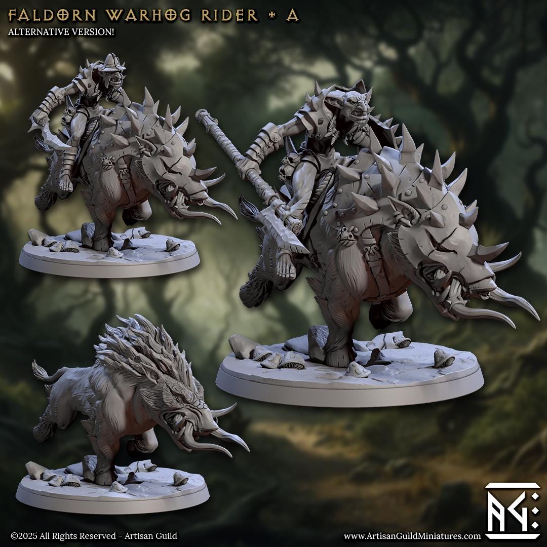 Faldorn Warhog Riders | 12 Variants | 32mm Scale | Large | Faldorn Hobgoblins | Artisan Guild | TTRPG | Dungeons and Dragons