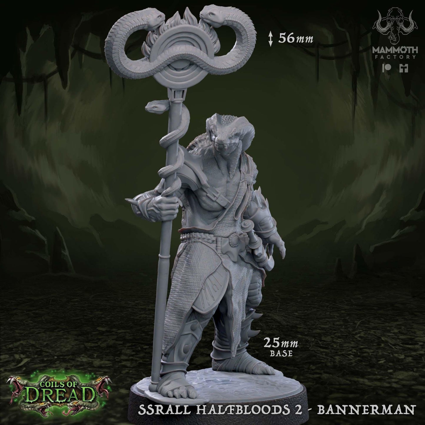 Ssrall Halfbloods | Yuan-Ti Abomination | Medium | 25mm Base | Dungeons and Dragons | 8k Resin Quality | Coils of Dread | Mammoth Factory