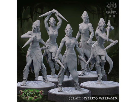 Ssrall Hybrids Warband | Yuan-Ti | Medium | 25mm Base | Dungeons and Dragons | 8k Resin Quality | Coils of Dread | Mammoth Factory