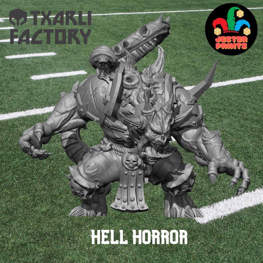 Hell Horror | Bloody Abomination | Star Player | Fantasy Football | Txarli Factory | 3D Printed Miniature | 8K Quality Resin | Base Included