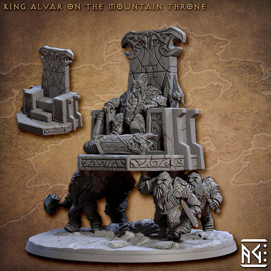 King Alvar on Mountain Throne | 100mm Base | 32mm | Defenders of Lok-Badar | AG