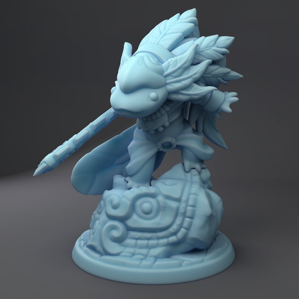 Axolotl Warrior | Lizardfolk | Medium | DND | Twin Goddess Miniatures