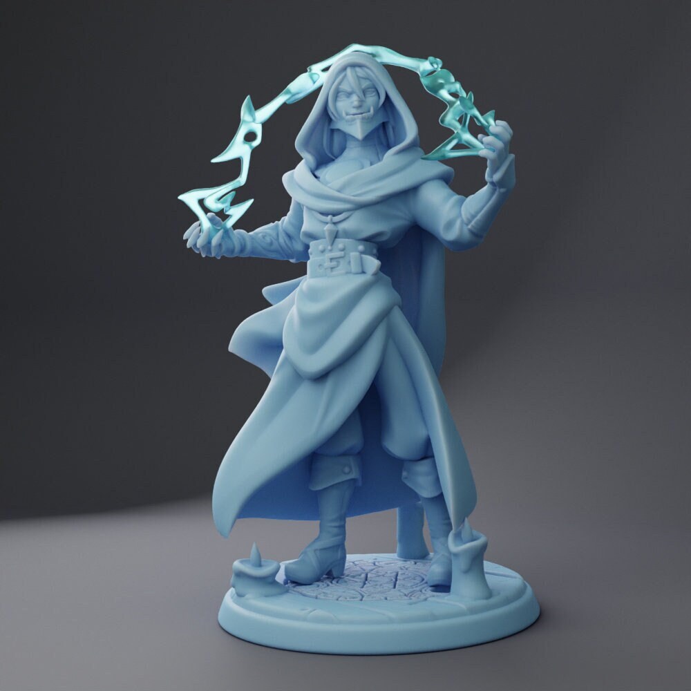 Voltaire, Human Necromancer | Medium | 32mm | Necrovember | Twin Goddess Miniatures | Dungeons and Dragons | TTRPG | Halloween Themed