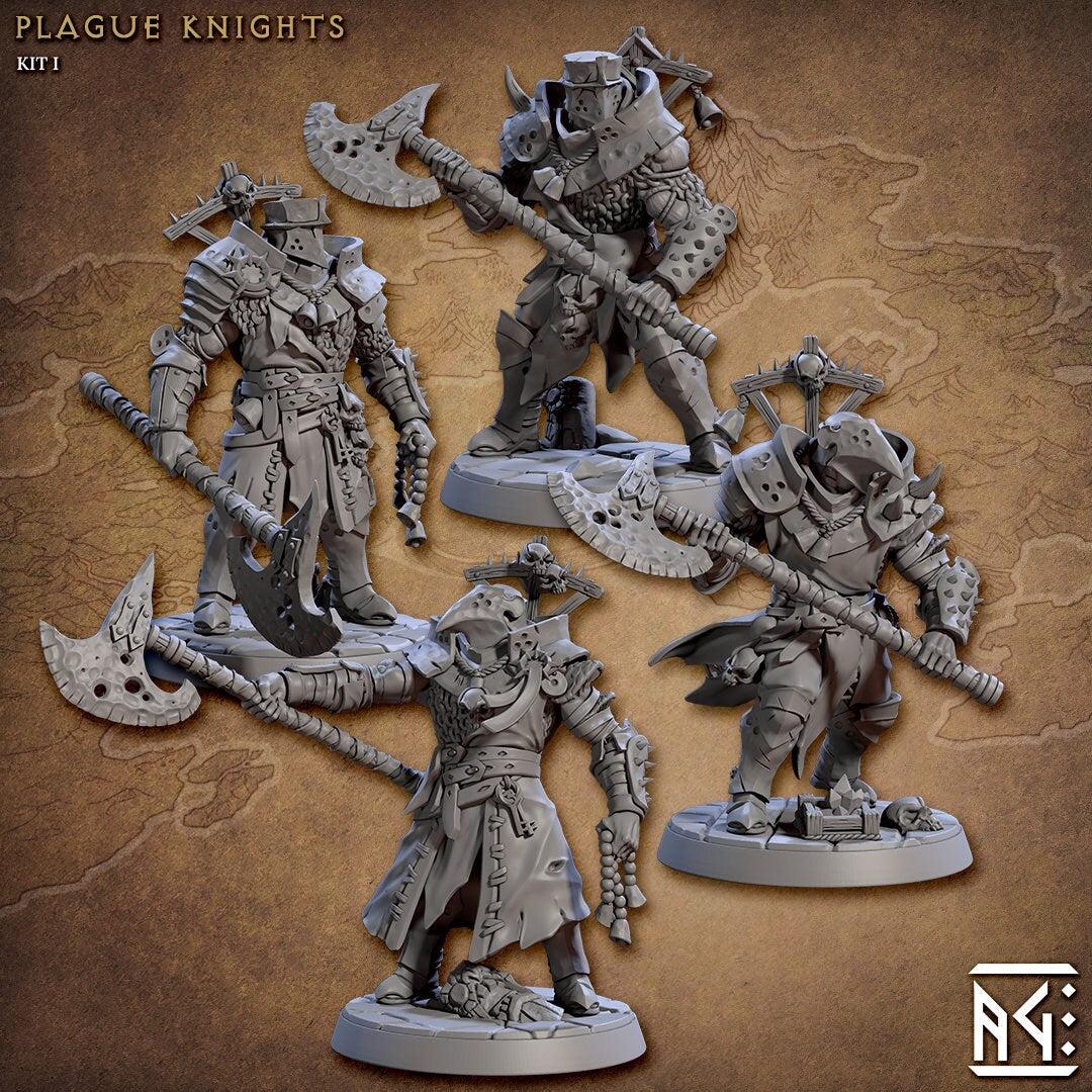Plague Knights | Medium | 32mm | Cultists of Melmora } Artisan Guild | TTRPG | Plague Soldiers | Chaos Knights