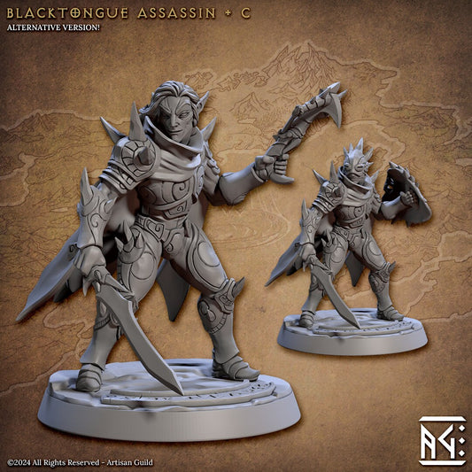 Blacktongue Assassins | 6 Options | Medium | 32mm | Artisan Guild | Blacktongue Assassins | Dungeons and Dragons | TTRPG | 8k Quality