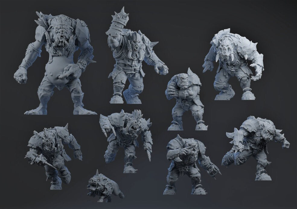 Scrap Orcs Team | Pig Iron Pummelers | Fantasy Football | Brutefun Miniatures | TTRPG | Dungeons and Dragons