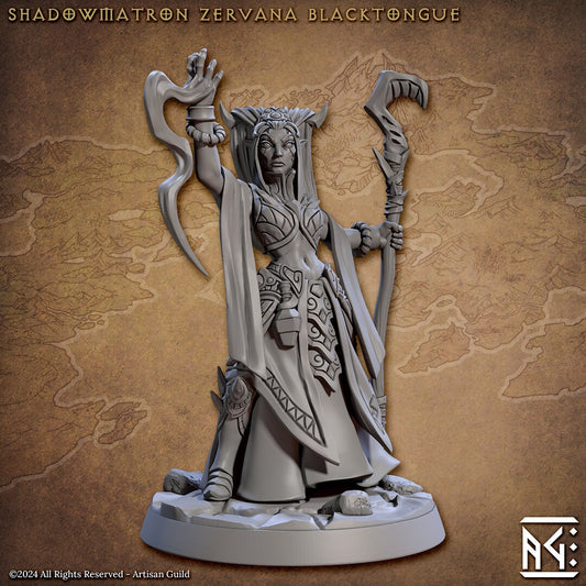 Zervana Blacktongue | Shadow Matron | Medium | 32mm | Artisan Guild | Blacktongue Assassins | Dungeons and Dragons | TTRPG | 8k Quality