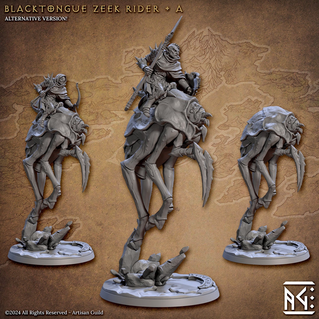 Blacktongue Zeek Riders | Large | Blacktongue Assassins | Artisan Guild | Dungeons and Dragons | TTRPG | 8k Quality