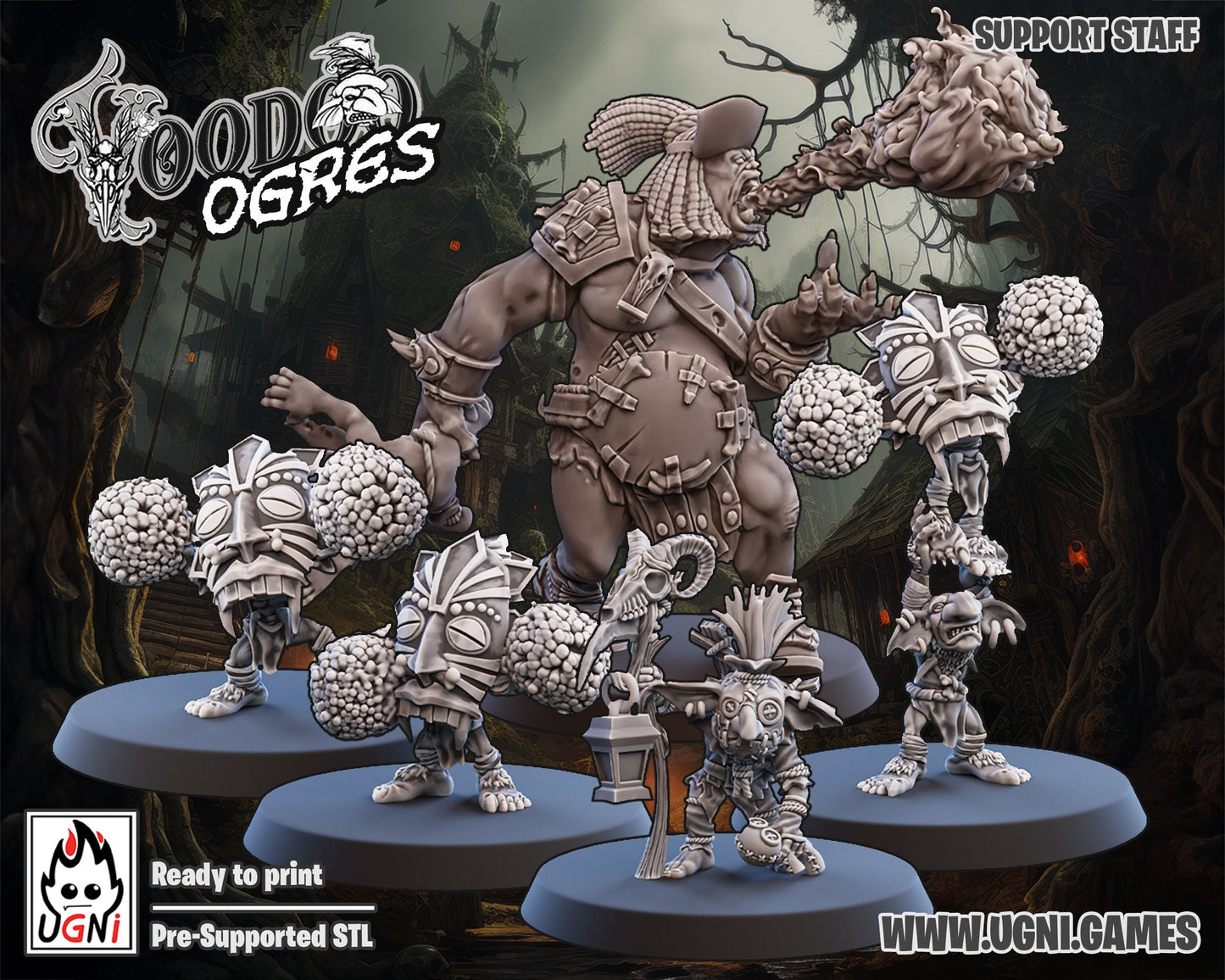 Ogre Woodoo Support Staff | Fantasy Football | Ugni Miniatures