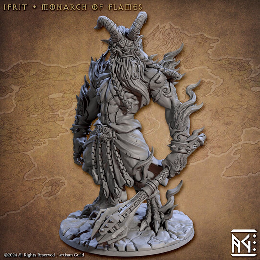 Ifrit | Monarch of Flames | Huge | 32mm | Raid at the Temple of Ifrit | Artisan Guild | TTRPG | Demon | Dungeons and Dragons | Pathfinder