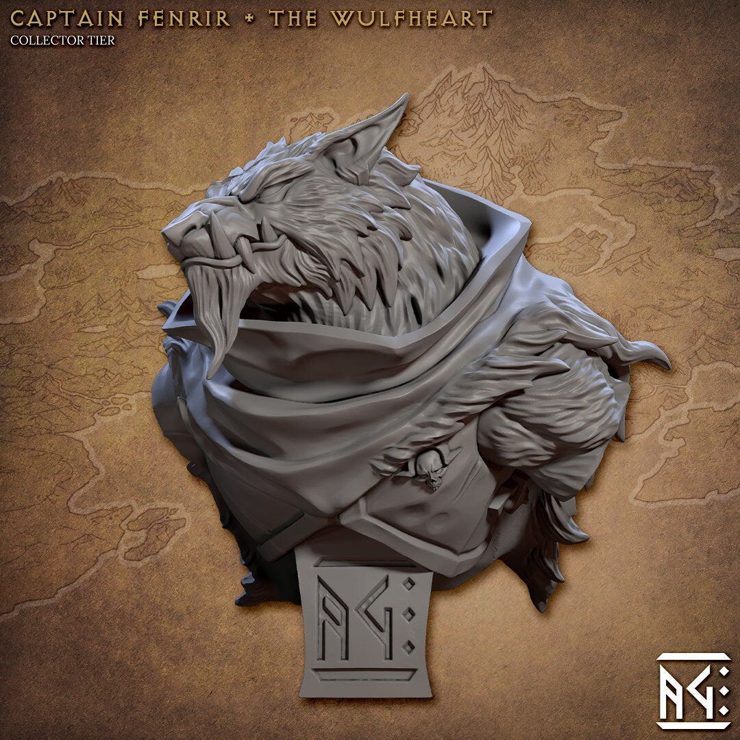 Captain Fenrir the Wulfheart | Bust | Artisan Guild | TTRPG | Demon Hunters | Tiefling | Dungeons and Dragons | Pathfinder