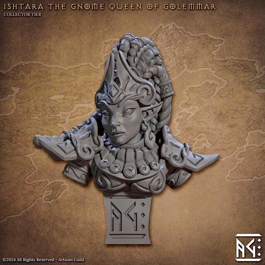 Ishtara the Gnome Queen of Golemmar | Bust | Chaos | GnomeQueen | Artisan Guild | TTRPG | Dungeons and Dragons | Pathfinder