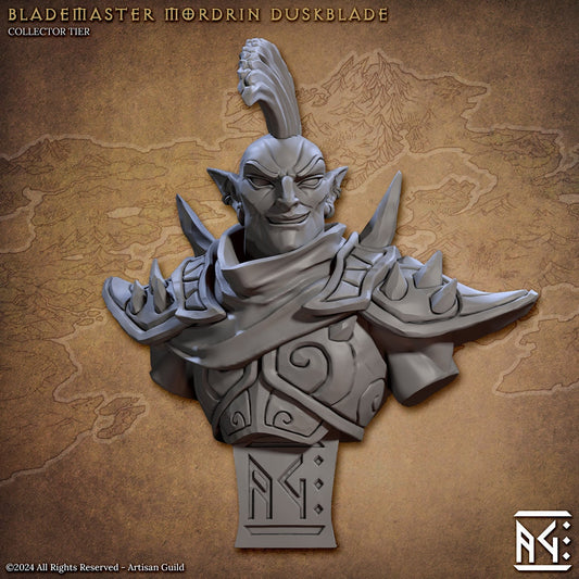 Blademaster Mordrin | Bust | Dark Elf Assassin | Master Swordsman | Drow | Artisan Guild | TTRPG | Dungeons and Dragons | Pathfinder