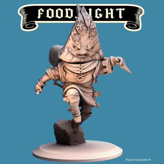 Pizza Assassin | Food Fight | 32mm or 75mm Scale | Dungeons and Dragons | Suitable for Children Games